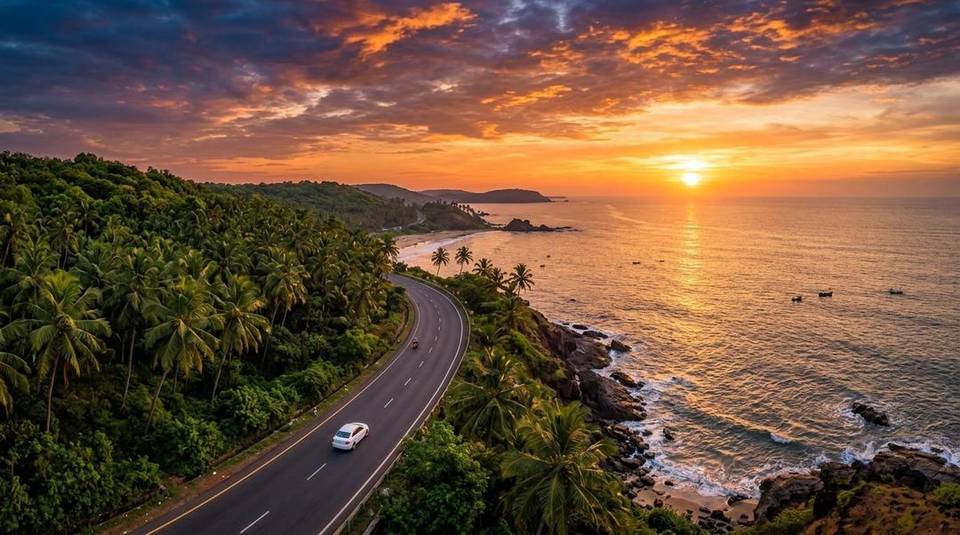 Scenic Goa Coastal Road